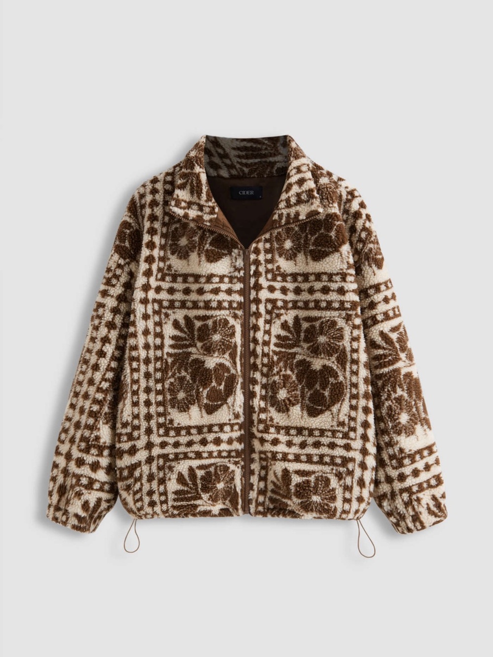 Cider PRINTED FLEECE ZIP FRONT JACKET CURVE & PLUS ZZ1 MSRP $63 - Picture 4 of 8
